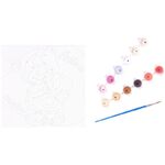 Рисование по номерам на холсте Мульти-Пульти "Мишка с сердечком", 20*20см, с акриловыми красками, картон. упаковка