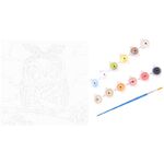 Рисование по номерам на холсте Мульти-Пульти "Совушка", 20*20см, с акриловыми красками, картон. упаковка