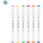 Набор двусторонних маркеров для скетчинга MESHU 06цв., основные цвета, корпус трехгранный, пулевид./клиновид.наконечники, ПВХ-бокс