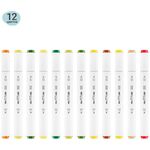 Набор двусторонних маркеров для скетчинга MESHU 12цв., осенние цвета, корпус трехгранный, пулевид./клиновид.наконечники, ПВХ-бокс