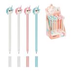 Ручка шариковая MESHU "Sweetheart Unicorn", синяя, 0,7мм, корпус ассорти, с топпером