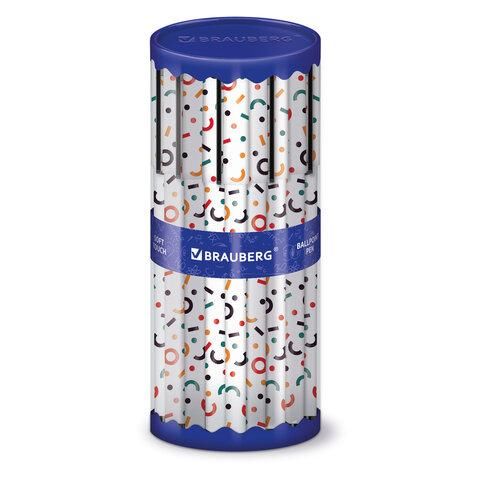 Ручка шариковая BRAUBERG SOFT TOUCH GRIP "CONFETTI", СИНЯЯ, мягкое покрытие, узел 0,7 мм, 143723