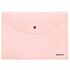 Папка-конверт с кнопкой BRAUBERG "Pastel", А4, до 100 листов, непрозрачная, персиковая, 0,18 мм, 270476