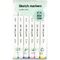Набор двусторонних маркеров для скетчинга MESHU 24цв., основные цвета, корпус трехгранный, пулевид./клиновид.наконечники, ПВХ-бокс
