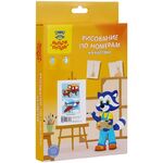 Рисование по номерам на картоне Мульти-Пульти "Машинка. Самолет", А5, 2шт., с акриловыми красками, картон