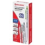 Ручка шариковая масляная автоматическая BRAUBERG "Sky White", СИНЯЯ, клип ассорти, узел 0,7 мм, линия письма 0,35 мм, 142950