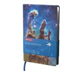 Ежедневник недатированный А5 (138х213 мм), BRAUBERG VISTA, под кожу, гибкий, 136 л., "SpaceX", 111994