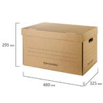 Короб архивный "Делопроизводство" (325х480х295 мм), с крышкой, гофрокартон, BRAUBERG, 126523