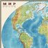 Карта настенная "Мир. Физическая карта", М-1:25 млн., размер 122х79 см, ламинированная, 640