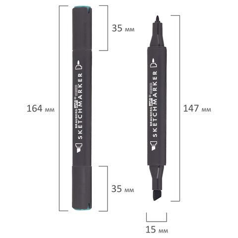 Маркер для скетчинга двусторонний 1 мм - 6 мм BRAUBERG ART CLASSIC, ЗЕЛЕНАЯ БИРЮЗА (B635), 151843