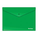 Папка-конверт на кнопке Berlingo, А4, 180мкм, непрозрачная, зеленая