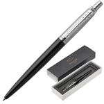 Ручка шариковая PARKER "Jotter Core Bond Street Black CT", корпус черный, детали хром, синяя, 1953184