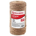 Шпагат льняной банковский, диаметр 1,5 мм, длина 400 м, линейная плотность 1250 текс, BRAUBERG, 600115
