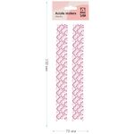 Наклейки акриловые MESHU "Pink line", 25*7,8см, стразы, 500 наклеек, инд. уп., европодвес