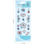 Наклейки акриловые MESHU "Shiny crystals", 23*9см, стразы, 140 наклеек, инд. уп., европодвес