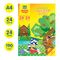 Картон цветной А4 двустор., Мульти-Пульти, 24л., 24цв., мелованный, с узором, в папке, "Енот в волшебном мире"