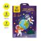 Набор А4 цв. картона, 5л., 5цв. и цв. бумаги, 7л., 7цв., Мульти-Пульти "Енот в космосе", бархатный, в папке с европодвесом