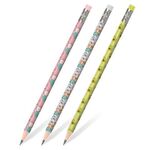 Карандаш чернографитный ЮНЛАНДИЯ "МАГИЯ", 1 шт., HB, с ластиком, корпус ассорти, 181778