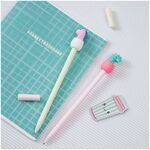 Ручка шариковая MESHU "Nestling" синяя, 0,7мм, корпус ассорти, с топпером