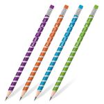 Карандаш чернографитный BRAUBERG "SILVER LINE", 1 шт., HB, с ластиком, корпус ассорти, 181749