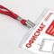 Бейдж горизонтальный (60х90 мм), на красной ленте 45 см, ОФИСМАГ, 235704