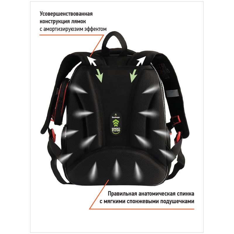 Ранец Berlingo Expert Plus "Fearless" 38*29*15см, 2 отделения, 2 кармана, анатомическая спинка