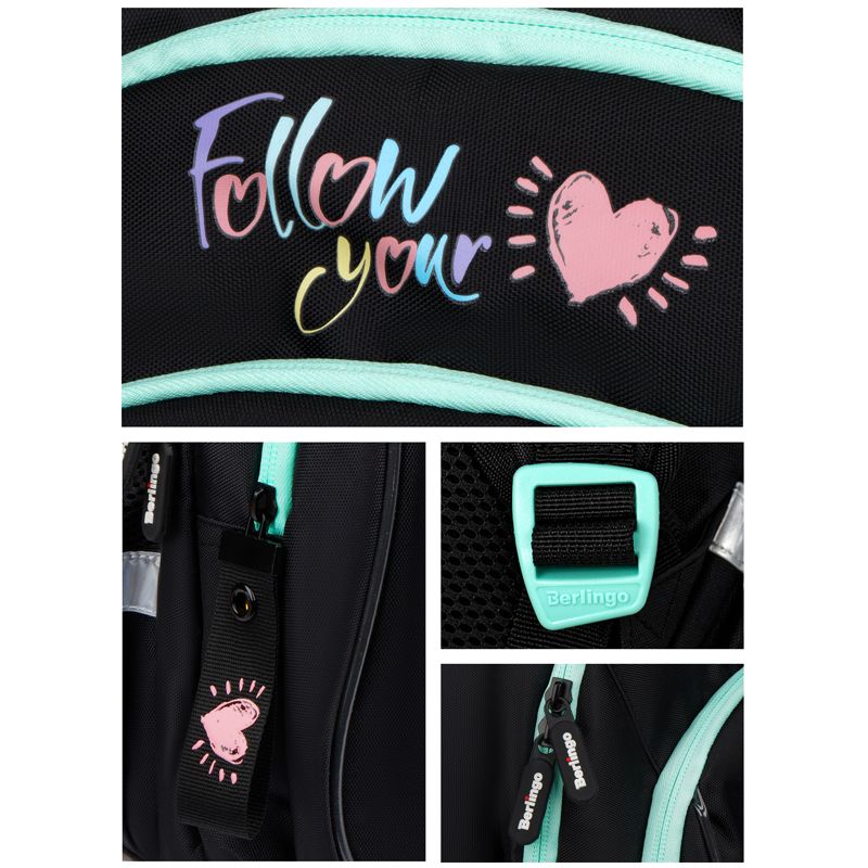 Рюкзак Berlingo Comfort "Follow your heart" 38*27*18см, 3 отделения, 3 кармана, эргономичная спинка