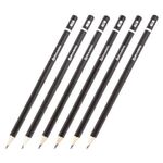 Карандаши чернографитные разной твердости НАБОР 6 штук, 2H-2B, BRAUBERG "Line", 180650