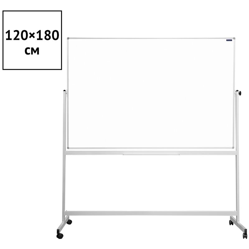 Доска магнитно-маркерная OfficeSpace, 120*180см, двустронняя, поворотная, мобильная, алюминиевый профиль