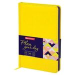 Ежедневник недатированный А5 138х213 мм BRAUBERG "Rainbow" под кожу, 136 л., желтый, 111670