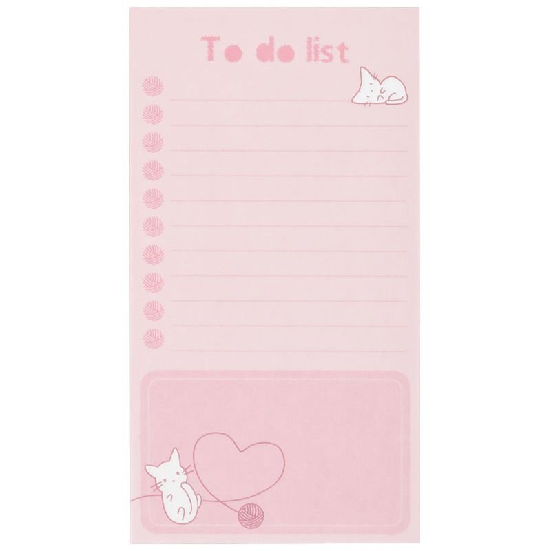 Блок для записей (To Do list) MESHU 8,0*15,0см, 50л., "Кitten", на склейке