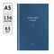 Ежедневник недатированный А5, 136л., 7БЦ OfficeSpace "Моноколор. Dark azure", матовая ламинация, тиснение серебряной фольгой