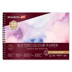 Альбом для акварели, бумага 230 г/м2, 190х270 мм, среднее зерно, 20 листов, гребень, BRAUBERG ART "PREMIERE", 113215