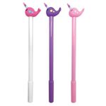 Ручка с топпером шариковая ЮНЛАНДИЯ "Кит-Единорог", корпус ассорти, СИНЯЯ, пишущий узел 0,7 мм, 143783