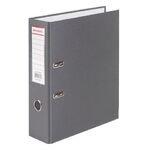 Папка-регистратор BRAUBERG с покрытием из ПВХ, 80 мм, с уголком, серая (удвоенный срок службы), 227190