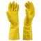 Перчатки резиновые хозяйственные OfficeClean ПРЕМИУМ, многоразовые, хлопчатобумажное напыление, супер плотные, р.M, желтые, пакет с европодвесом