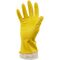 Перчатки резиновые хозяйственные OfficeClean ЛЮКС, многоразовые, хлопчатобумажное напыление, плотные, р.XL, желтые, пакет с европодвесом
