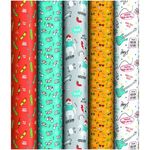 Упаковочная бумага глянц. 70*100см, ArtSpace "Мои увлечения", 90г/м2, ассорти 5 дизайнов