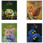 Тетрадь А5, 80 л., HATBER гребень, клетка, обложка картон, "ЗОО_мир" (4 вида в спайке), 80Т5В1гр