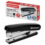 Степлер №10 BRAUBERG "Classic", до 12 листов, с антистеплером, черный, 222545