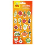 Наклейки объемные Мульти-Пульти "Веселые овощи", 10*22см, 18 наклеек, инд. уп., европодвес