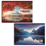 Альбом для рисования, А4, 40 листов, гребень, обложка картон, BRAUBERG, 195х285 мм, "Умиротворение", 106710