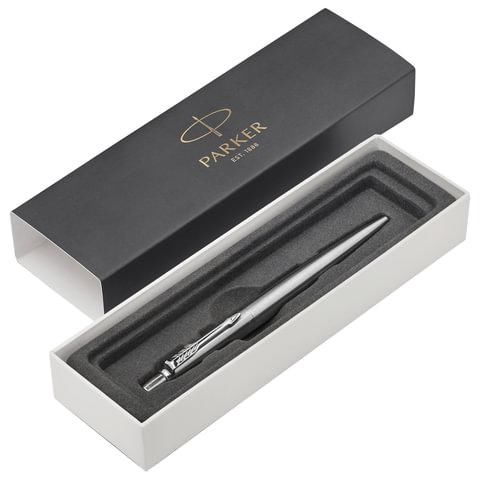 Ручка шариковая PARKER "Jotter Core Stainless Steel CT", корпус серебристый, детали хром, синяя, 1953170