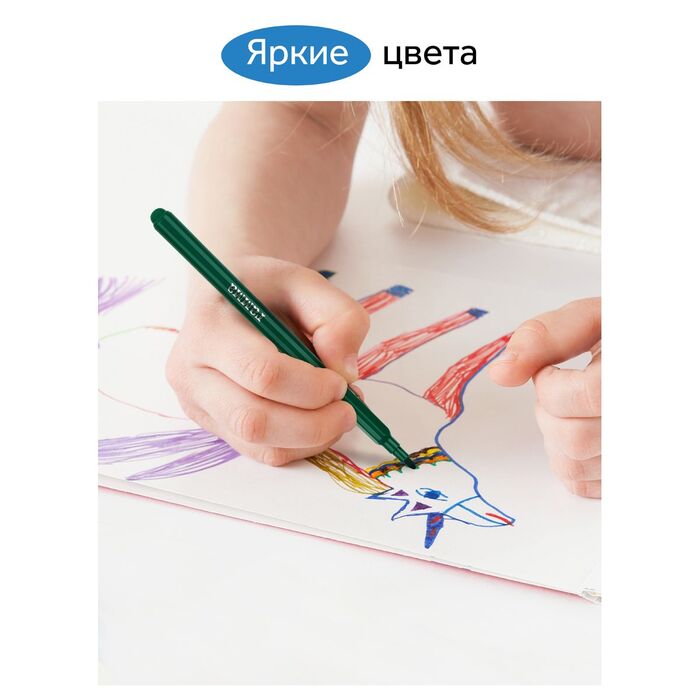 Фломастеры Гамма "Классические", 12цв., смываемые, картон. упак., европодвес