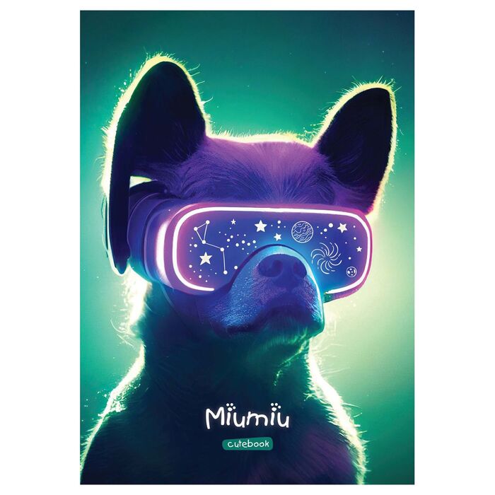 Тетрадь 40л., А5, клетка MESHU "Miumiu", матовая ламинация, тиснение фольгой, ЕВРО