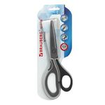 Ножницы BRAUBERG "SUPER", 210 мм, серо-черные, 2-х сторонняя заточка, эргономичные ручки, 237296