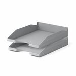 Лоток горизонтальный для бумаг КОМПЛЕКТ 2 шт., BRAUBERG "Modern", 346х254х61 мм, серый, 238025