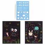 Гравюра магическая "Сова и ее друзья", А5, 2 основы в комплекте, с трафаретом, ЮНЛАНДИЯ, 662689