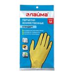Перчатки хозяйственные латексные LAIMA "Стандарт", МНОГОРАЗОВЫЕ, х/б напыление, размер М (средний), 600353