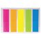 Закладки клейкие STAFF, НЕОНОВЫЕ, 45х12 мм, 5 цветов х 20 листов, на пластиковом основании, 129355